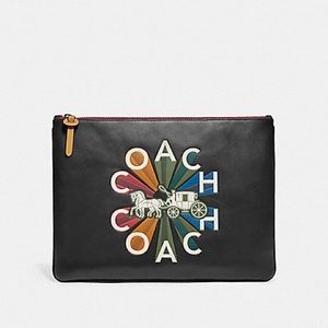 NEW ‼️ COACH MEN POUCH WITH COACH RADIAL RAINBOW
